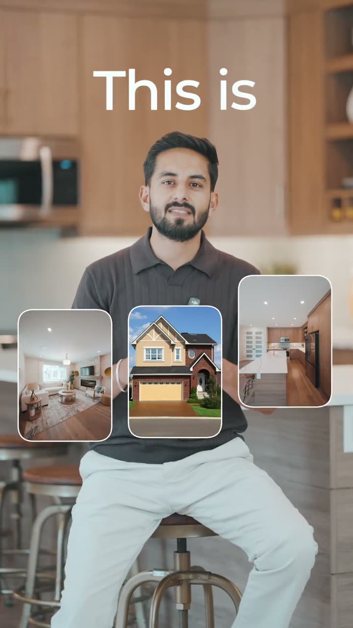 Talking-head realtor branding reel with listing photos on screen